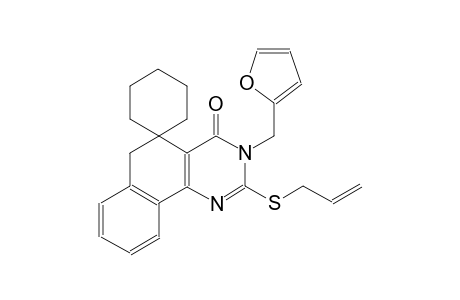 2-(allylthio)-3-(furan-2-ylmethyl)-3H-spiro[benzo[h]quinazoline-5,1'-cyclohexan]-4(6H)-one