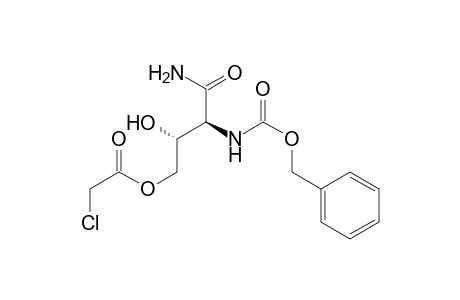 Acetic acid, chloro-, 4-amino-2-hydroxy-4-oxo-3-[[(phenylmethoxy)carbonyl]amino]butyl ester, [R-(R*,S*)]-