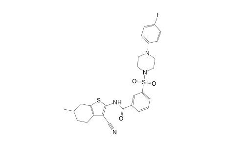 N-(3-cyano-6-methyl-4,5,6,7-tetrahydro-1-benzothiophen-2-yl)-3-[4-(4-fluorophenyl)piperazin-1-yl]sulfonyl-benzamide