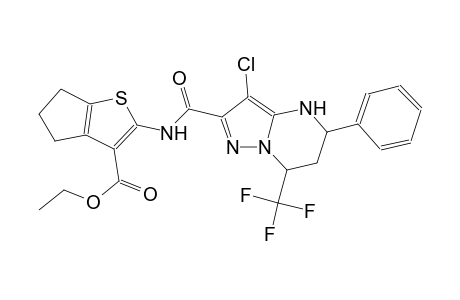 ethyl 2-({[3-chloro-5-phenyl-7-(trifluoromethyl)-4,5,6,7-tetrahydropyrazolo[1,5-a]pyrimidin-2-yl]carbonyl}amino)-5,6-dihydro-4H-cyclopenta[b]thiophene-3-carboxylate