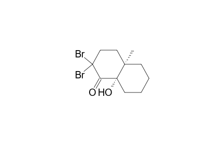 1(2H)-Naphthalenone, 2,2-dibromooctahydro-8a-hydroxy-4a-methyl-, cis-
