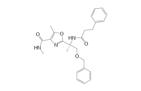 2-[(1S)-2-benzoxy-1-(hydrocinnamoylamino)-1-methyl-ethyl]-N,5-dimethyl-oxazole-4-carboxamide