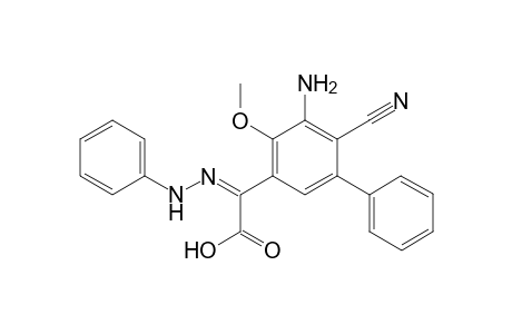 3-Amino-2-cyano-4-methoxy-5-[(phenylhydrazo])glyoxalyl]-biphenyl