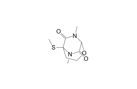 2-Oxa-6,8-diazabicyclo[3.2.2]nonane-7,9-dione, 6,8-dimethyl-5-(methylthio)-