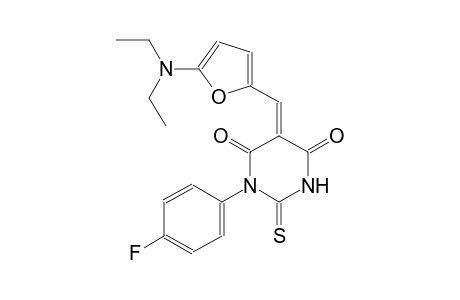 (5Z)-5-{[5-(diethylamino)-2-furyl]methylene}-1-(4-fluorophenyl)-2-thioxodihydro-4,6(1H,5H)-pyrimidinedione