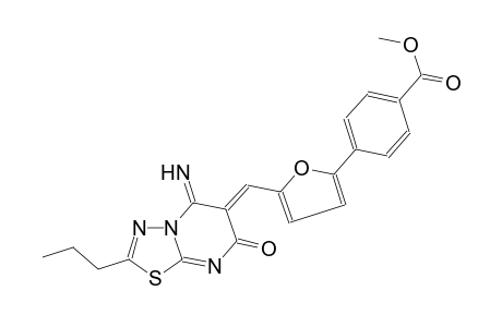 benzoic acid, 4-[5-[(Z)-(5-imino-7-oxo-2-propyl-5H-[1,3,4]thiadiazolo[3,2-a]pyrimidin-6(7H)-ylidene)methyl]-2-furanyl]-, methyl ester