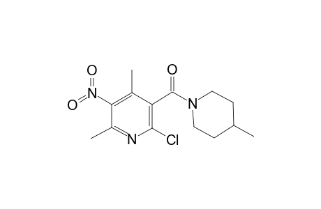 2-Chloro-4,6-dimethyl-3-[(4-methylpiperidin-1-yl)carbonyl]-5-nitropyridine