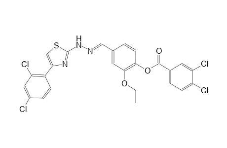 4-((E)-{[4-(2,4-dichlorophenyl)-1,3-thiazol-2-yl]hydrazono}methyl)-2-ethoxyphenyl 3,4-dichlorobenzoate
