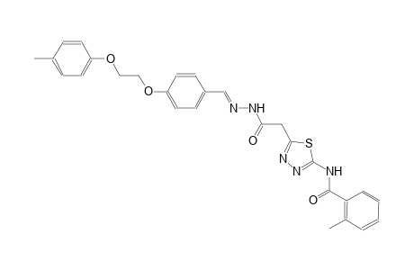2-methyl-N-{5-[2-((2E)-2-{4-[2-(4-methylphenoxy)ethoxy]benzylidene}hydrazino)-2-oxoethyl]-1,3,4-thiadiazol-2-yl}benzamide