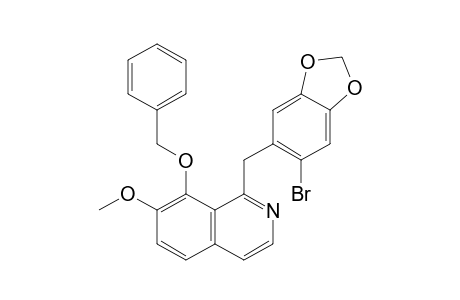 1-[(6-bromanyl-1,3-benzodioxol-5-yl)methyl]-7-methoxy-8-phenylmethoxy-isoquinoline