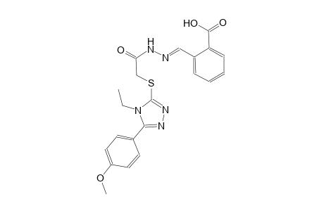2-{(E)-[({[4-ethyl-5-(4-methoxyphenyl)-4H-1,2,4-triazol-3-yl]sulfanyl}acetyl)hydrazono]methyl}benzoic acid
