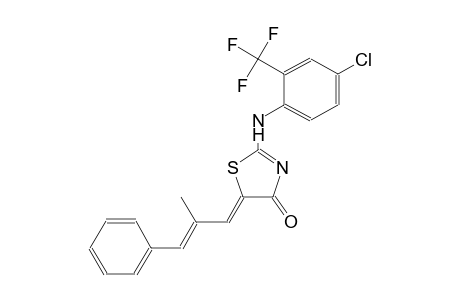 (5Z)-2-[4-chloro-2-(trifluoromethyl)anilino]-5-[(2E)-2-methyl-3-phenyl-2-propenylidene]-1,3-thiazol-4(5H)-one