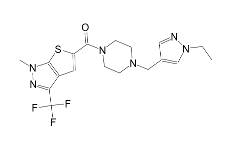 5-({4-[(1-ethyl-1H-pyrazol-4-yl)methyl]-1-piperazinyl}carbonyl)-1-methyl-3-(trifluoromethyl)-1H-thieno[2,3-c]pyrazole