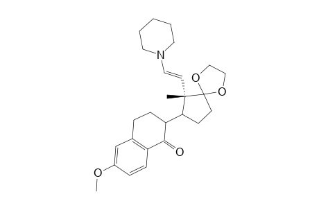1(2H)-Naphthalenone, 3,4-dihydro-6-methoxy-2-[6-methyl-6-[2-(1-piperidinyl)ethenyl]-1,4-dioxaspiro[4.4]non-7-yl]-, [6R-[6.alpha.(E),7.beta.(S*)]]-