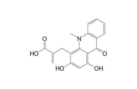 4-Acridinepropanoic acid, 9,10-dihydro-1,3-dihydroxy-10-methyl-.alpha.-methylene-9-oxo-