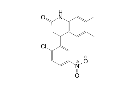 2(1H)-quinolinone, 4-(2-chloro-5-nitrophenyl)-3,4-dihydro-6,7-dimethyl-