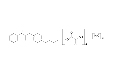 1-(2-anilino-2-methylethyl)-4-butylpiperazine, oxalate(1:2), hemihydrate