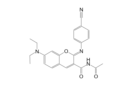 N-{[(2Z)-2-[(4-cyanophenyl)imino]-7-(diethylamino)-2H-chromen-3-yl]carbonyl}acetamide