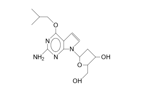 2-Amino-7-(2-deoxy-B-D-erythro-pentofuranosyl)-4-isobutoxy-7H-pyrrolo(2,3-D)pyrimidine