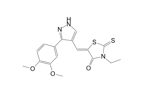 (5Z)-5-{[3-(3,4-dimethoxyphenyl)-1H-pyrazol-4-yl]methylene}-3-ethyl-2-thioxo-1,3-thiazolidin-4-one