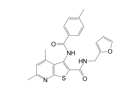 Thieno[2,3-b]pyridine-2-carboxamide, N-(2-furanylmethyl)-4,6-dimethyl-3-[(4-methylbenzoyl)amino]-