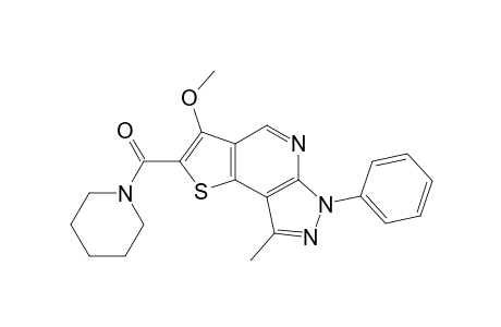 3-Methoxy-6-phenyl-8-methylpyrazolo[3,4-b]thieno[2,3-d]pyridine - 2-(Piperidine-carboxamide)