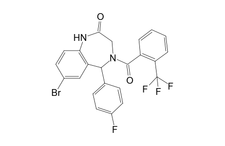 7-Bromanyl-5-(4-fluorophenyl)-4-[2-(trifluoromethyl)phenyl]carbonyl-3,5-dihydro-1H-1,4-benzodiazepin-2-one