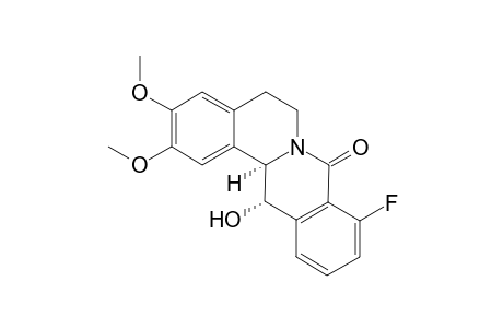 (13S*,13aR*)-2,3-Dimethoxy-9-fluoro-13-hydroxy-8-oxo-5m6,13,13a-tetrahydro-8H-dibenzo[a,g]quinolizine