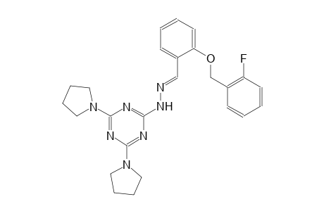 2-[(2-fluorobenzyl)oxy]benzaldehyde [4,6-di(1-pyrrolidinyl)-1,3,5-triazin-2-yl]hydrazone