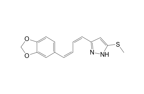 5-Methylthio-3-(4-(3,4-methylenedioxyphenyl)-1,3-butadienyl)pyrazole