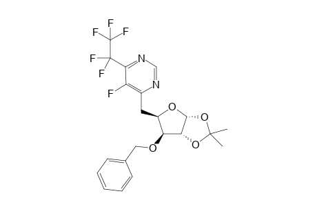 6-(3'-O-Benzyl-5'-deoxy-1',2'-O-isopropylidene-.alpha.,D-xylofuranosyl)-5-fluoro-4-(perfluoroethyl)pyrimidine