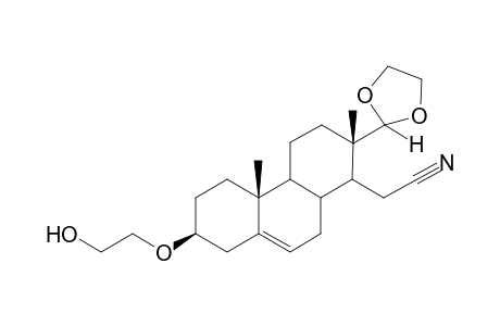 13-(1',3'-Dioxolan-2'-yl)-3.beta.-(2"-hydroxyethoxy)-16,17-seco-17-nor-androst-5-ene-16-nitrile
