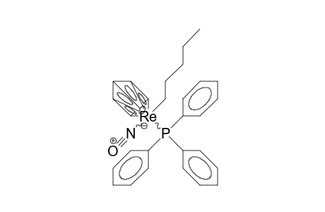 Cyclopentadienyl-nitrosyl-pentyl-triphenylphosphino rhenium