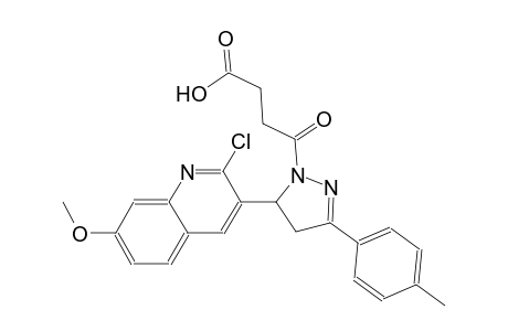 4-[5-(2-chloro-7-methoxy-3-quinolinyl)-3-(4-methylphenyl)-4,5-dihydro-1H-pyrazol-1-yl]-4-oxobutanoic acid