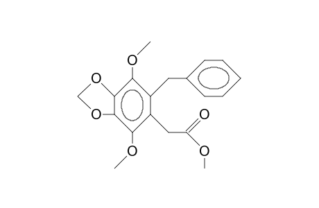 6-Benzyl-4,7-dimethoxy-1,3-benzodioxol-5-yl-acetic acid, methyl ester