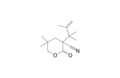 5,5-Dimethyl-2-oxo-3-(1',12-dimethylprop-2'-enyl0-3,4,5,6-tetrahydro-2H-pyran-3-carbonitrile