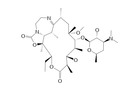 11-AMINO-9-DEOXO-11-DEOXY-9,11-N-NITRILOETHANO-5-O-DESOSAMINYL-6-O-METHYLERYTHRONOLIDE-A-11,12-CYCLIC-CARBAMATE
