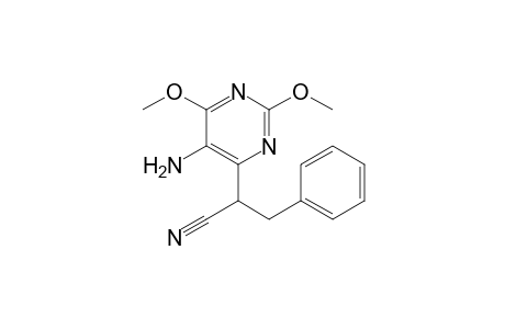 2-(5-amino-2,6-dimethoxy-4-pyrimidinyl)-3-phenylpropanenitrile