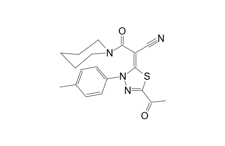 2-[5'-Acetyl-3'-(p-tolyl)-1',3',4'-thiadiazol-2'(3H)-ylidene]-3-oxo-3-(piperidin-1"-yl)-propane-1-nitrile