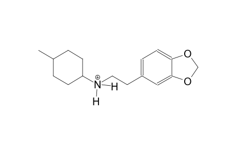 N-[2-(1,3-benzodioxol-5-yl)ethyl]-4-methylcyclohexanaminium