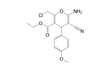 4H-pyran-3-carboxylic acid, 6-amino-2-(chloromethyl)-5-cyano-4-(4-methoxyphenyl)-, ethyl ester