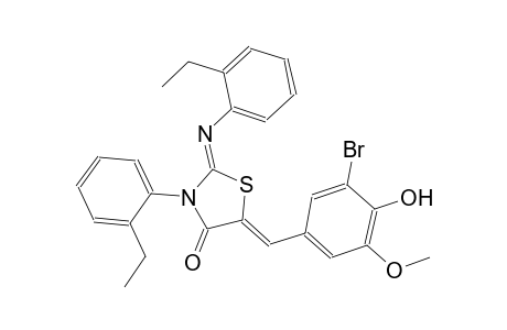 (2Z,5Z)-5-(3-bromo-4-hydroxy-5-methoxybenzylidene)-3-(2-ethylphenyl)-2-[(2-ethylphenyl)imino]-1,3-thiazolidin-4-one