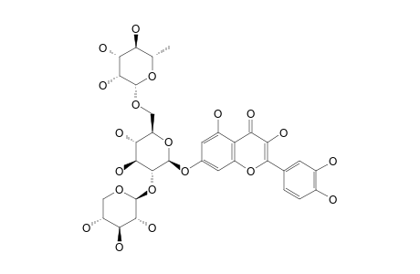 QUERCETIN-7-O-BETA-D-GLUCOPYRANOSYL-[(1->6)-ALPHA-L-RHAMNOPYRANOSYL]-(1->2)-BETA-D-XYLOPYRANOSIDE