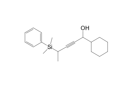 1-cyclohexyl-4-[dimethyl(phenyl)silyl]-2-pentyn-1-ol