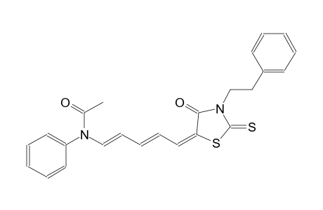 N-{(1E,3E,5E)-5-[4-oxo-3-(2-phenylethyl)-2-thioxo-1,3-thiazolidin-5-ylidene]-1,3-pentadienyl}-N-phenylacetamide