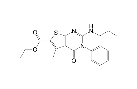 Ethyl 3,4-dihydro-5-methyl-4-oxo-3-phenyl-2-(propylamino)thieno[2,3-d]pyrimidine-6-carboxylate