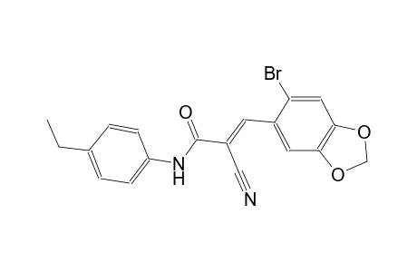 (2E)-3-(6-bromo-1,3-benzodioxol-5-yl)-2-cyano-N-(4-ethylphenyl)-2-propenamide