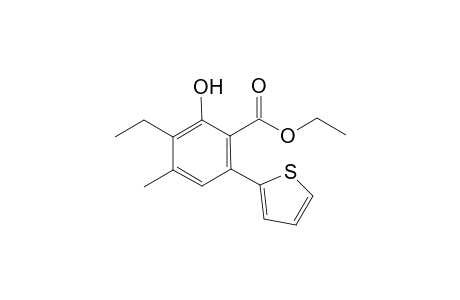 Ethyl 2-hydroxy-3-ethyl-4-methyl-6-(2'-thienyl)-benzoate