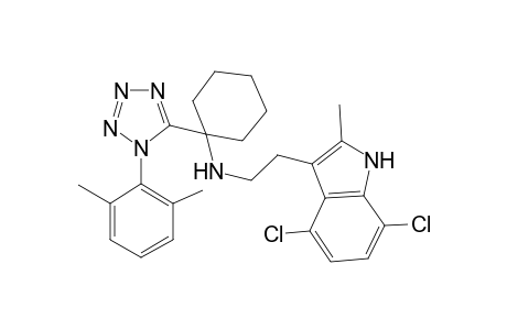 2-(4,7-dichloro-2-methyl-1H-indol-3-yl)ethyl-[1-[1-(2,6-dimethylphenyl)tetrazol-5-yl]cyclohexyl]amine