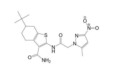 6-tert-butyl-2-{[(5-methyl-3-nitro-1H-pyrazol-1-yl)acetyl]amino}-4,5,6,7-tetrahydro-1-benzothiophene-3-carboxamide